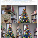 dekoracja świąteczna z tradycyjnych ozdób papierowych w bibliotece.jpg